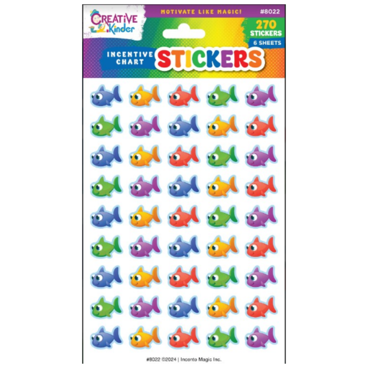 Fish Die-Cut Stickers – 25 Sheet Pack, Ocean-Themed Educational & Craft Stickers